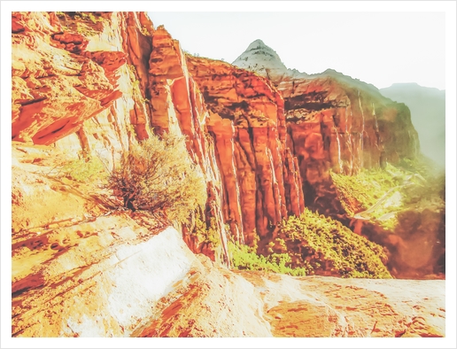 mountain view at Zion national park, USA with summer sunlight Art Print by Timmy333