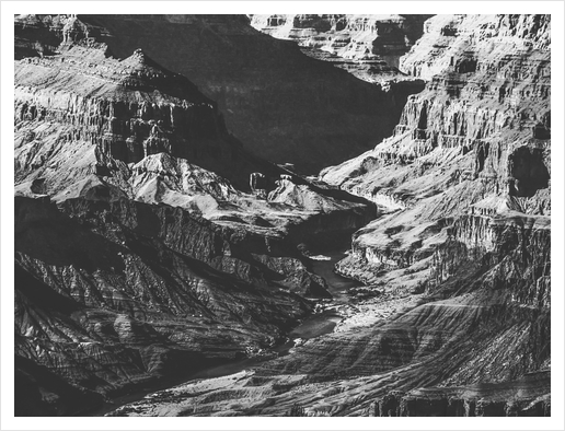 texture of the desert at Grand Canyon national park, USA in black and white Art Print by Timmy333