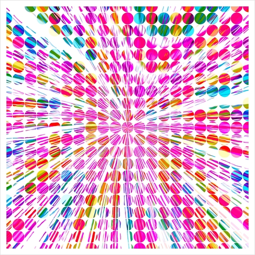 pink blue and yellow circle pattern abstract background Art Print by Timmy333