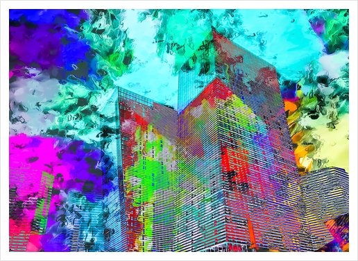 modern building at Las Vegas, USA with colorful painting abstract background Art Print by Timmy333