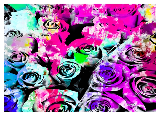 rose texture with pink purple blue green painting abstract background Art Print by Timmy333