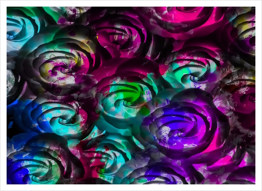 closeup rose texture pattern abstract background in red purple blue Art Print by Timmy333