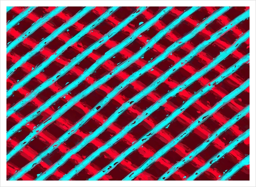 line pattern painting abstract background in red and blue Art Print by Timmy333