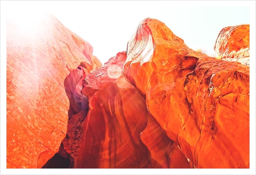 texture of the orange rock and stone at Antelope Canyon, USA Art Print by Timmy333