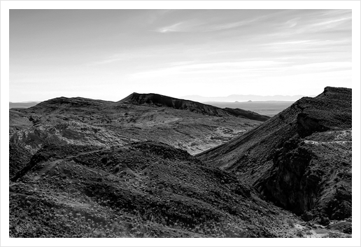 desert and mountain in black and white Art Print by Timmy333