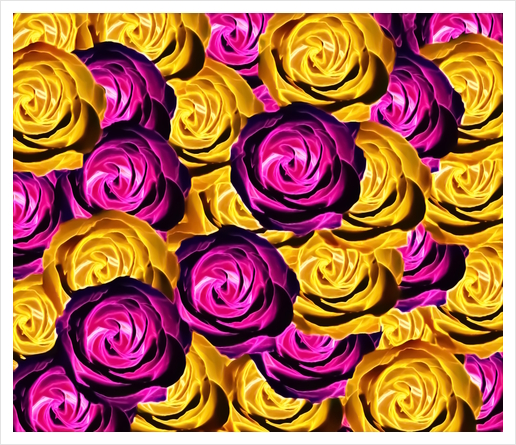 blooming rose texture pattern abstract background in pink and yellow Art Print by Timmy333