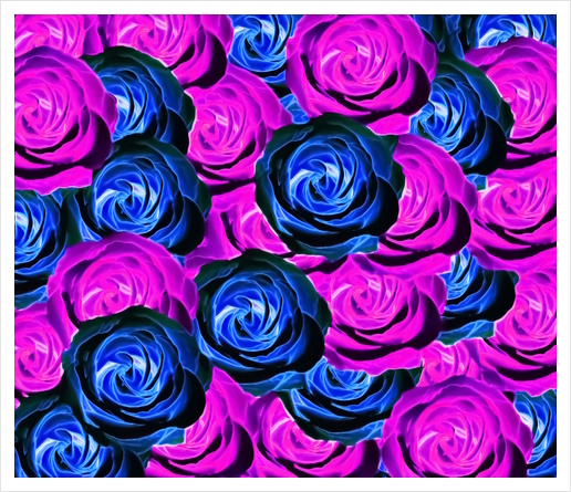 blooming rose texture pattern abstract background in pink and blue Art Print by Timmy333