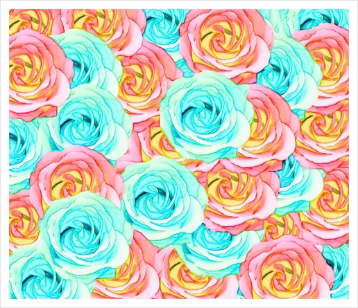 blooming rose texture pattern abstract background in red and blue Art Print by Timmy333