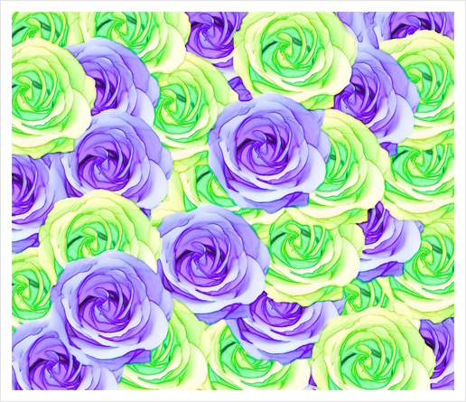 purple rose and green rose pattern abstract background Art Print by Timmy333