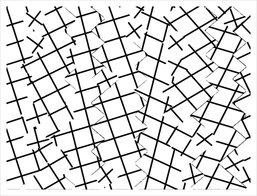 geometric square shape pattern abstract background in black and white Art Print by Timmy333