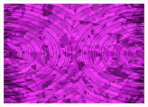 psychedelic geometric circle pattern abstract background in pink Art Print by Timmy333