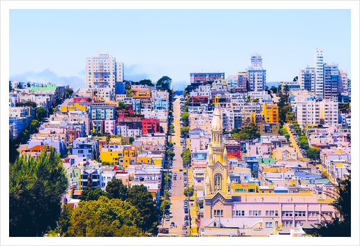 city view at San Francisco, USA,with blue sky Art Print by Timmy333