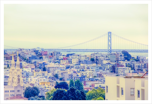 bridge and city view at San Francisco, USA Art Print by Timmy333