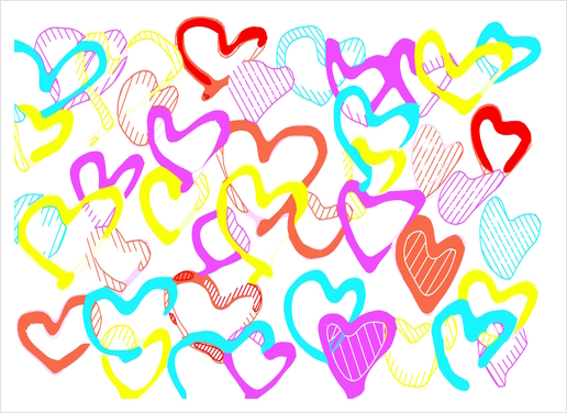 colorful heart shape pattern abstract Art Print by Timmy333