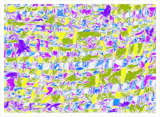 psychedelic painting texture abstract pattern background in purple blue yellow green Art Print by Timmy333