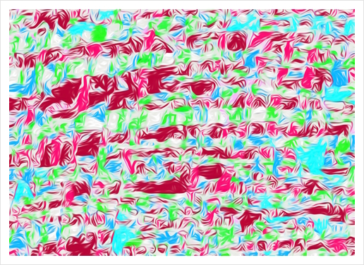 psychedelic painting texture abstract pattern background in pink blue green Art Print by Timmy333