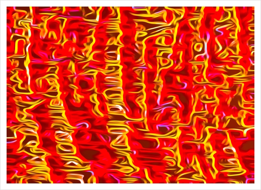 psychedelic painting texture abstract pattern background in red and yellow Art Print by Timmy333