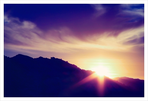 sunset over the mountain with beautiful cloudy sky Art Print by Timmy333