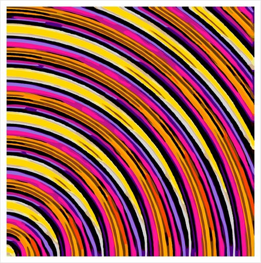 pink purple brown yellow orange circle line pattern  Art Print by Timmy333