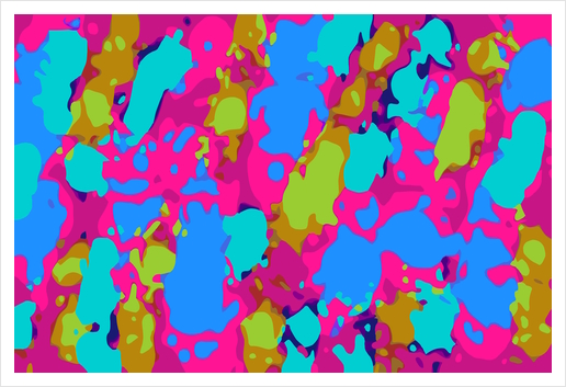 splash graffiti painting abstract in pink blue green Art Print by Timmy333