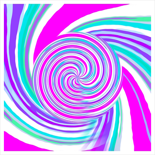 pink blue and purple curly line pattern abstract background Art Print by Timmy333