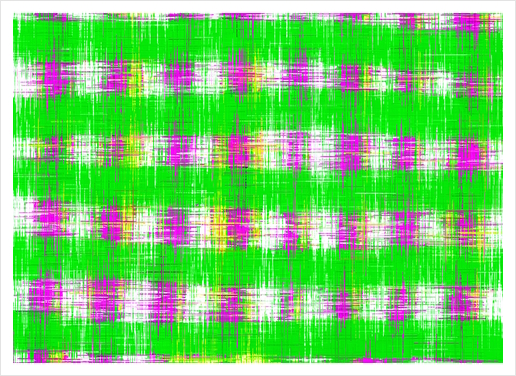 plaid pattern abstract texture in green pink white Art Print by Timmy333