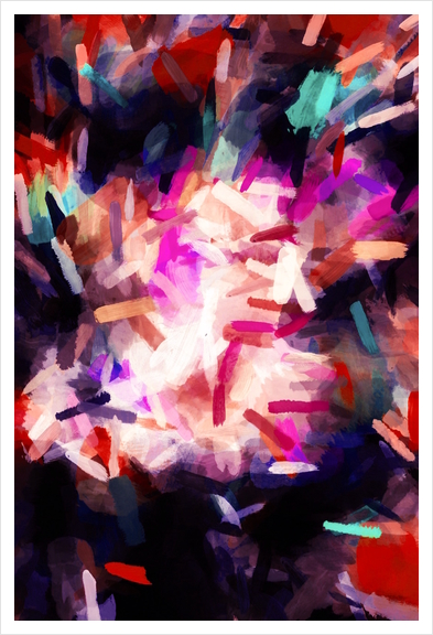 red orange blue purple black abstract painting background Art Print by Timmy333