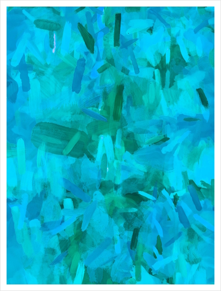 splash painting abstract texture in blue and green Art Print by Timmy333