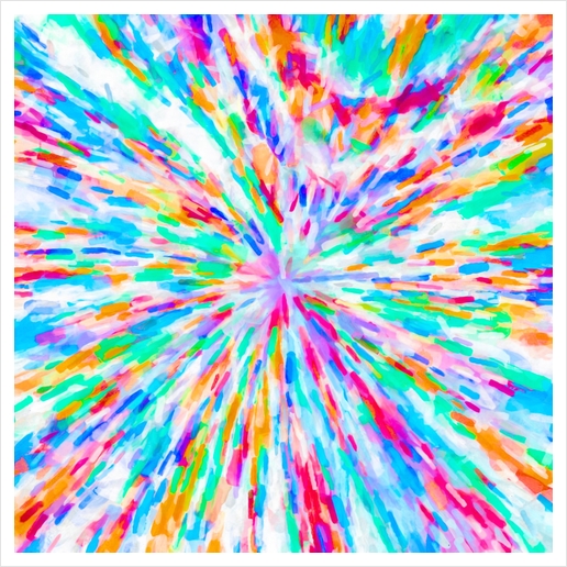 colorful splash painting abstract in pink blue green orange purple Art Print by Timmy333