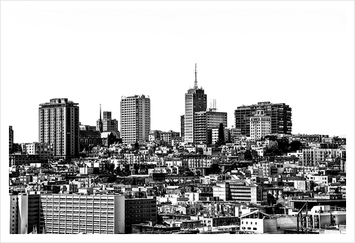 city view at San Francisco in black and white Art Print by Timmy333