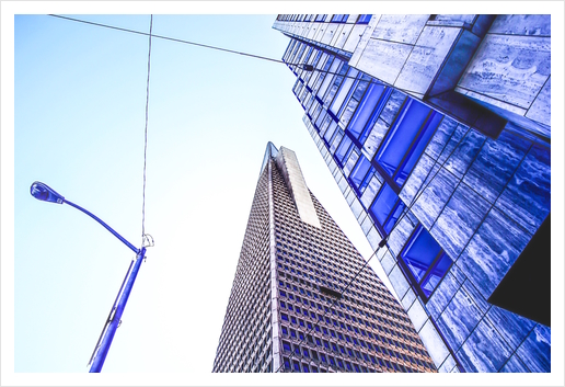 pyramid building and modern building at San Francisco, USA Art Print by Timmy333