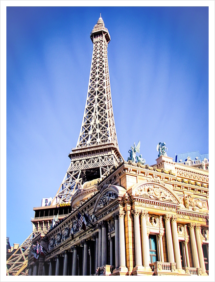 Eiffel tower at Las Vegas, USA with blue sky Art Print by Timmy333