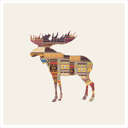 Elk Art Print by Oleg Borodin