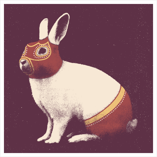 Lapin Catcheur (Rabbit Wrestler) Art Print by Florent Bodart - Speakerine