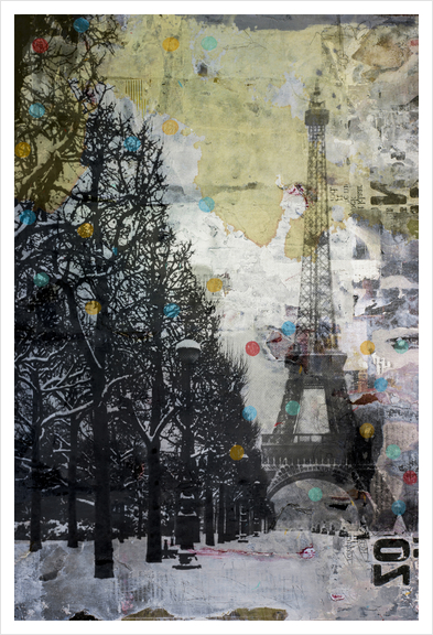 SNOW IN PARIS Art Print by db Waterman