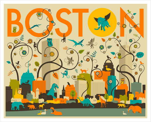 WILD BOSTON Art Print by Jazzberry Blue