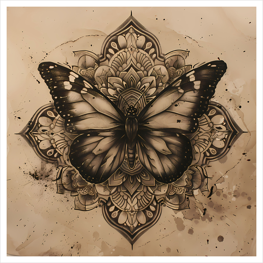 Mandala - Butterfly Art Print by aleibanez