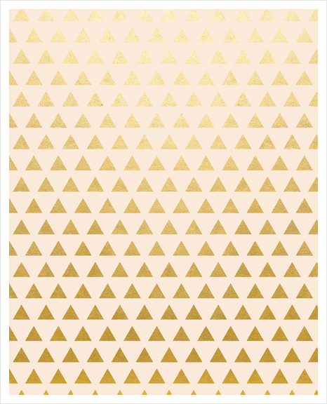 Blush + Gold Triangles Art Print by Uma Gokhale