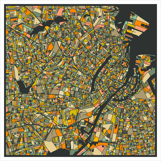 COPENHAGEN MAP 2 Art Print by Jazzberry Blue
