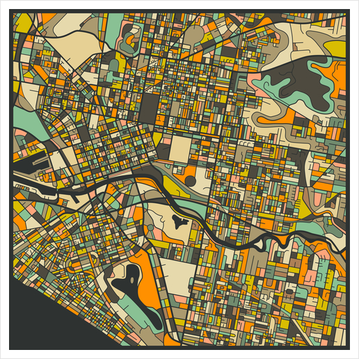 MELBOURNE MAP 2 Art Print by Jazzberry Blue