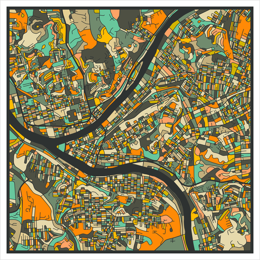 PITTSBURGH MAP 2 Art Print by Jazzberry Blue