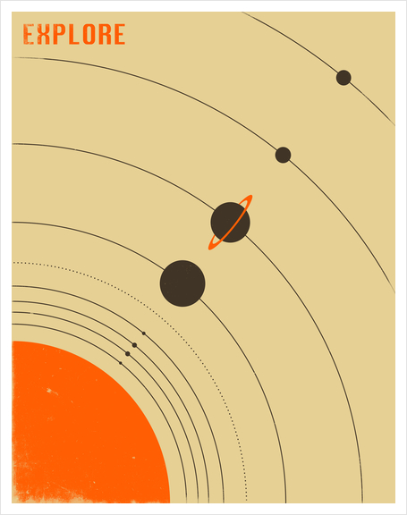 SOLAR SYSTEM - BEIGE Art Print by Jazzberry Blue