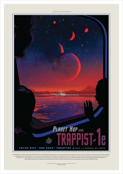 Planet hop from TRAPPIST-1e Art Print by Space Travel