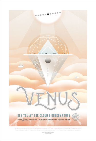 Venus: See You at the Cloud 9 Observatory - NASA JPL Space Tourism Poster Art Print by Space Travel