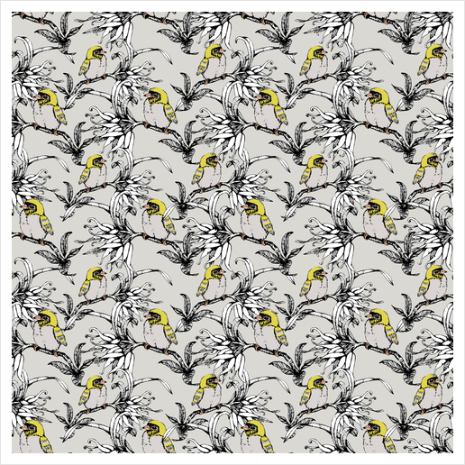 Pattern birds Art Print by mmartabc