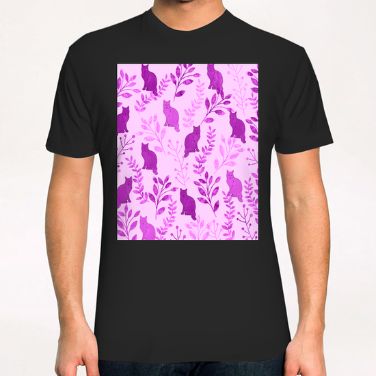 Floral and Cat X 0.2 T-Shirt by Amir Faysal