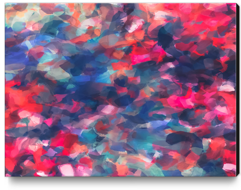 splash painting texture abstract background in red pink blue Canvas Print by Timmy333