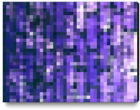 blue and purple geometric square pixel pattern abstract background Canvas Print by Timmy333