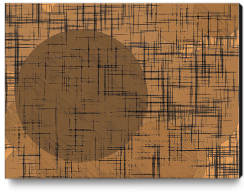 geometric square and circle pattern in brown Canvas Print by Timmy333