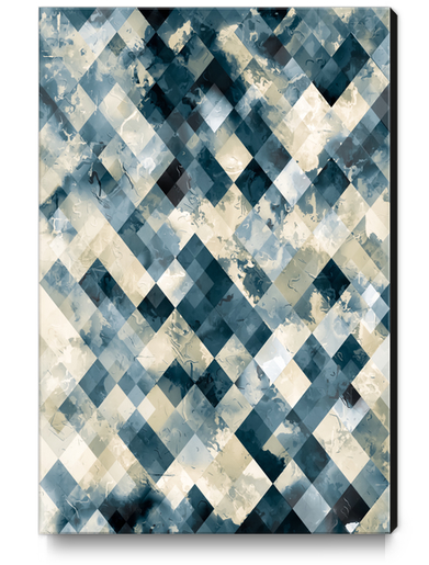 geometric pixel square pattern abstract background in blue Canvas Print by Timmy333